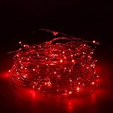 [100 LED] Lichterkette 10m USB Lichterketten für Balkon, Garten, Schlafzimmer, Zimmer, Weihnachten, Innen Dekoration [Energieklasse A+++]Rot