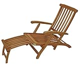 Deckchair Maine mit Fussteil aus Eukalyptus Hartholz, FSC®-Z