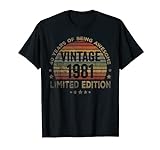 40 Year Old Gifts Vintage 1981 Limited Edition 40th Birthday T-Shirt