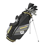 WILSON Herren Ultra XD Golfschläger Set Mit Stand Tasche Golf Komplettset Eisen Hölzer Driver Bag (Stahlschaft, Rechtshand 1' verlängert)