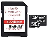 BigBuild Technology 32GB Ultra schnell 80MB/s MicroSD Memory Card für ODYS Rapid 7 LTE Tablet, SD Adapter im Lieferumfang enthalten
