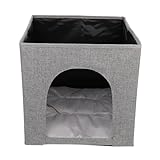 Happyyami Katzennest Katzenhaus Guck-guck Vom Boden Bis Zur Decke Reichender Kratzbaum Tunnelbett Für Katzen Katzenbett Wurf Katzenspielzeug Katzentür Goth-kratzbaum Grey L