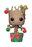 Funko 33982 POP Bobble: Marvel: Holiday Groot w/ Lights and Ornaments