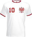 Youth Designz Herren T-Shirt Trikot Polen mit Wunschname + Nummer - Weiß L