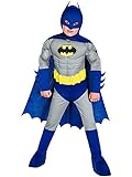 amscan 9908382 Batman Muscle Chest Kostüm Jungen Blau Grau Alter 4-6 Jahre