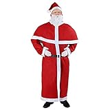 Deuba Weihnachtsmann Kostüm 5tlg. Set Nikolaus Anzug Erwachsenen Santa Claus Cosplay Verkleidung Einheitsgröße M - XXXL