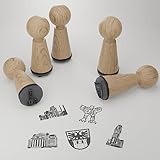 Duisburg Stempelset - Kreative Geschenkidee mit Sehenswürdigkeiten - für Scrapbooking, Briefmarken, Postkarten - einzigartiges Souvenir für Duisburg Liebhab