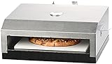 Rosenstein & Söhne Pizzaofen für Gasgrill: Pizzaofen-Grillaufsatz mit Steinplatte & Temperaturanzeige bis 300 °C (Pizzaofen Aufsatz)