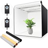 Yorbay Fotostudio Set 60 x 60 x 60cm CRI 95+ LED-Fotobox Lichtbox Lichtwürfel Profi Fotografie Lichtzelt inkl. 4 PVC-Hintergrundfolien (schwarz, rein weiß, warm-weiß,orange) Mehrweg