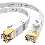 Cat7 Ethernet Kabel 5m, Hochgeschwindigkeits- Gigabit RJ45 LAN Netzwerkkabel, 10Gbps 600Mhz Internet Patchkabel für Switch Router Modem Patch Panel PC (weiß)