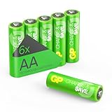 GP Charge & Save Akku AA | Die nachhaltige Batterie-Alternative, aufladbare Batterien AA, optimierte Kapazität für täglichen Gebrauch, vorgeladen | AA Akku Mignon 6 Stück