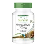 Hyaluronsäure 500 mg - 90 Tabletten mit Zink für Haut, Haare und Knochen - hochdosiert - vegan - Made in Germany - fairvital