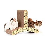 Tuzi Qiuge Cat Scratcher Verkratzen Lounge for 2 Katzen, T-Shaped Cat Climber Corrugated Papier Katze Kratzbrett (Sicherheit, Ungiftiger)