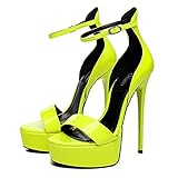 GIARO MINA Premium High Heels für Damen - Elegante Stöckelschuhe - Damenschuhe mit hohem Absatz - verführerische Schuhe - Pumps erhältlich in 6 Farben (Neon Gelb, Numeric_46)