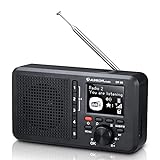 Albrecht DR 86 kleines Seniorenradio, 27861, DAB+/UKW, Musik Streaming, integrierter 2200mAh Akku, Farbe: schwarz