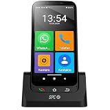 SPC Zeus 4G PRO + Gehäuse - Smartphone für Senioren | Einfacher Modus mit XXL-Symbolen | SOS-Taste, Fernkonfiguration | 4GB RAM, 64GB ROM, Android 11, 13MP Kamera, Ladestation, 5,5', Schw