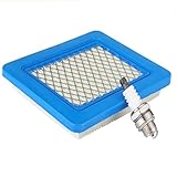 1 Stück Luftfilter Zündkerzen für Briggs & Stratton Rasenmäher, Flachluftfilter Motoren L7T Zündkerzen Motor Filter Service Ersatzteile Kit Ersetzt 491588S 491588 399959 Wolf 2058411 H