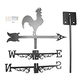 Kissmii Wetterfahne - Retro Wetterfahne Silhouette - Dekorativer Wind Richtungs Anzeiger für Farm im F