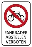 Ontrada Blechschild 20x30cm gewölbt Fahrräder abstellen verboten Metall Deko Schild tinDeko Geschenk Schild