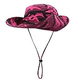WANYING Damen Herren Outdoor Sonnenschutz Bucket Hut Fischerhut Baumwolle Two Way to Wear für Kopfumfang 55-62 cm Rosa Camouflage