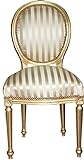 MACE - Barocker Esszimmerstuhl Gold Champagner klassisch eleganter Holzstuhl aus Echtholz Möbel für Esszimmer, Wohnzimmer und Flur.