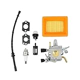 Generisch Rasenmähervergaser Für Stihl FS400 FS450 FS480 SP400 für Zama C1Q-S34H Carb 41281200651 Vergaser Luft Kraftstoff Filter Linie Verg