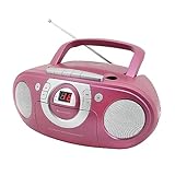 Soundmaster SCD5100PI Radio Kassettenspieler mit CD Spieler in pink