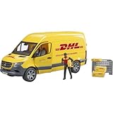 Bruder 02671 - MB Sprinter DHL mit Fahrer inkl. Gitterbox mit Versandpaketen - 1:16 Versand & Logistik Fahrzeug Transporter Paket-Dienst Lieferwagen