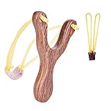 luckaide Steinschleuder, Holz Zwille, Slingshot, Einstellbar Schleuder Zwille mit 1 Ersatzgummi, Holz Schleuder für Outdoor Sportarten mit Starker Gummib