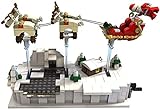 Cxcdxd Weihnachtsbausteine, Weihnachtsschmuck Weihnachten Elchschlitten Weihnachtsmann Figur Spielzeug,3D-Modellbau Spielzeug zusammenbauen,Lernspielzeug für Kinder Erwachsene,Kompatibel mit Lego