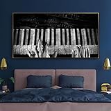 Grau Schwarz Wandkunst Bild Finger Piano Leinwand Dekorative Malerei Poster und Drucke Für Wohnzimmer Schlafzimmer Wandbild 30x60cm rahmenlos