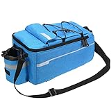 Aoresac Fahrradtasche Fahrrad Gepäckträgertasche mit Reflektierende Streifen und Isolierte Kühltasche für Rennrad und MTB (Blau)
