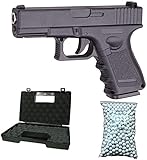 AIRSOFT Galaxy G.15 Typ Glock 17 Zylinderkopfdichtung Metall gefedert Farbe schwarz Dekoknöpfe aus 600 Kugeln inkl. mit eine Koffer Spezialkräfte/Swat/Cosplay/Leistung 0,5 Joule