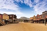 Renaiss 3x2.5m Western Cowboy Town Hintergrund Old Wild West Style Bar Fotografie Hintergrund Wagon Carriage Bild Kinder Mann Erwachsene Portrait Shooting Reise Urlaub Vinyl Studio R