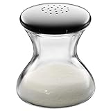 WMF Wagenfeld Salzstreuer 4,5 cm, Max und Moritz, Glas, Cromargan Edelstahl mattiert, spülmaschinengeeig