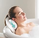 Spirity Ergonomisches Badewannenkissen Nacken- und Rückenstütze - Komfortables Nackenkissen zur Entspannung - 3D-Luftnetz-Technologie - Whirlpool - Wannenkissen mit starken Saugnäpfen - Badekissen