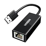 UGREEN LAN Adapter USB 2.0 Netzwerk USB zu RJ45 Ethernet Adapter 10/100Mbps geeignet für Surface Pro 3, MacBook, Rasberry Pi usw. kompatibel mit Windows 10, Win 8.1, Linux ,Wii, Wii U Schwarz
