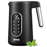 Wasserkocher Edelstahl mit Temperatureinstellung (40°C-100°C) 1,7 Liter Teekocher Warmhaltefunktion LED Display mit Temperaturwahl 2200 Watt 100% BPA FREI Wasser Kocher W
