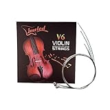 Imelod Violinensaiten Universal Full Set (G-D-A-E) Violine Fiddle String Saiten Stahlkern Nickel-Silber umwickelt mit vernickeltem Kugelende für 4/4 3/4 1/2 1/4 Violinen (1 Set)