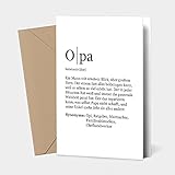 VISUAL STATEMENTS - Opa Definition Grußkarte mit Umschlag - Klappkarte zum Verschenken - Geschenkkarte