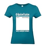 Kiwistar - T-Shirt Damen - türkis - XXL - Aufdruck individuell - Meine Gästeliste mit Wunschalter zum unterschreiben - Alter personalisiert - Geschenk für Freizeit Sp