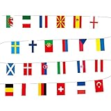Internationale Wimpelkette,Flagge Der Dekorativen Mannschaften Der Fußball-Europameisterschaft,Dekorationen Für Bar, Sportvereine, Fußball-WM-Party, Internationale Feierlichkeiten