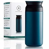 BOHORIA® Premium Edelstahl To-Go-Becher – Isolierbecher – Thermo-Becher – Doppelwandig & Vakuumisoliert - 350 ml – Reise-Becher Kaffee und Tee zum Mitnehmen – Autobecher Travel Mug (Teal)