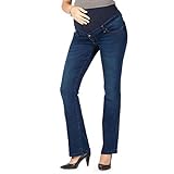 MAMAJEANS Torino - Damen Hose Mutterschaft Bootcut Jeans - Made in Italy (36, Denim Dunkel)