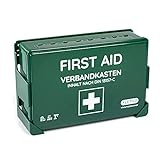 Betriebsverbandkasten nach neuer DIN 13157:2021 mit Wandhalterung - gemäß ASR - Verbandskasten - Erste-Hilfe-Kasten - FLEXEO Koffer für Betriebe - Wandmontage - Verbandkasten - First aid