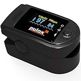 Pulsoximeter Pulox PO-200A Solo mit Alarm und Pulston Schwarz für die Messung des Pulses und der Sauerstoffsättigung am Finger