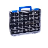 T-BOXX 320 anthrazit & blauer Griff – Werkzeugkoffer für Kleinteile, Transparenter Deckel, Anpassbar, Kompatibel mit SR5, WorkMo & T-BOXX 120, Robust & Belastb