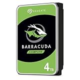 Seagate Barracuda 4 TB interne Festplatte, HDD, 3.5 Zoll, 5400 U/Min, 256 MB Cache, SATA 6 Gb/s, silber, Modellnr.: ST4000DM004