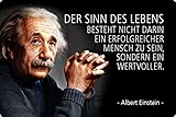 Blechschild 20x30cm gewölbt Der Sinn des Lebens besteht Zitat Einstein Spruch Sprüche Deko Geschenk Schild