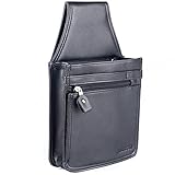 SWISSONA Kellnertasche schwarz aus strapazierfähigem Kunst-Leder – Kellner Geldbörse / Hüfttasche / Holster – praktisches Bedienungs-Zubehör, für den professionellen Gebrauch